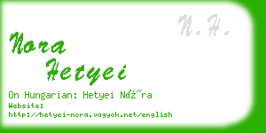 nora hetyei business card